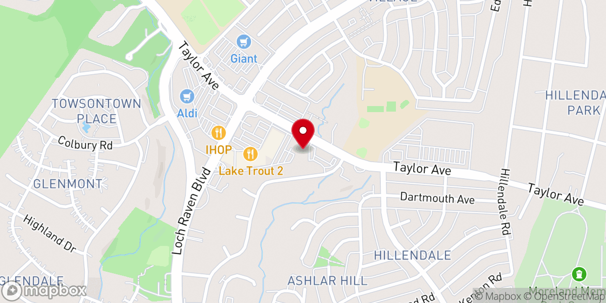 Map showing location of Christ Embassy Baltimore