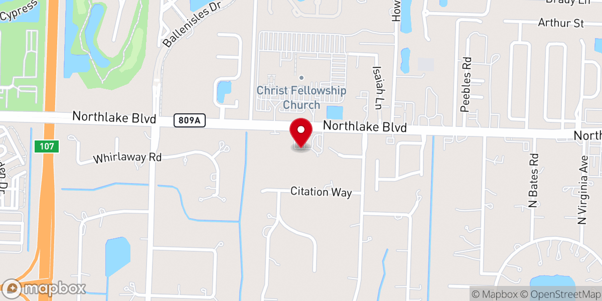 Map showing location of Christ Fellowship Español (Iglesia Christ Fellowship)