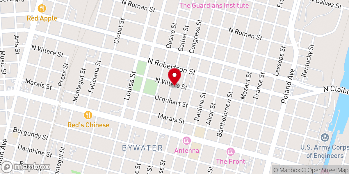 Map showing location of Christ Temple of New Orleans