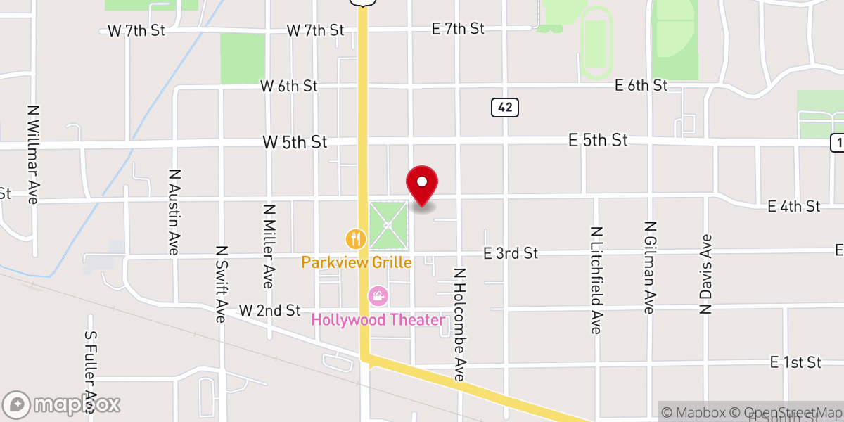 Map showing location of Christian Church-Litchfield