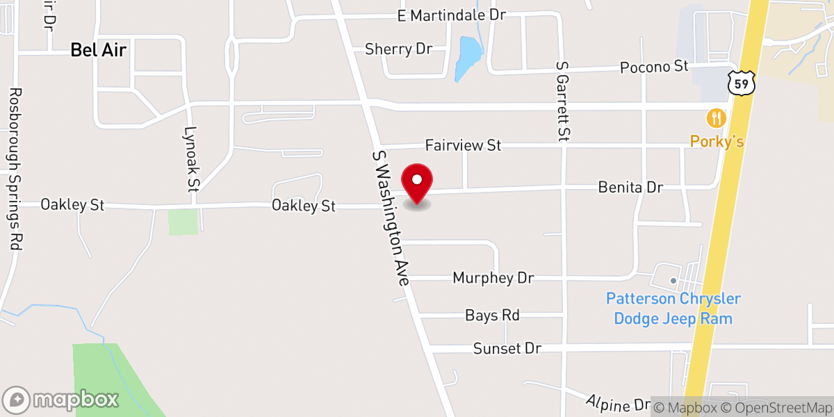 Map showing location of Church in Marshall