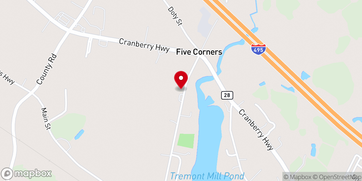 Map showing location of Church In The Pines