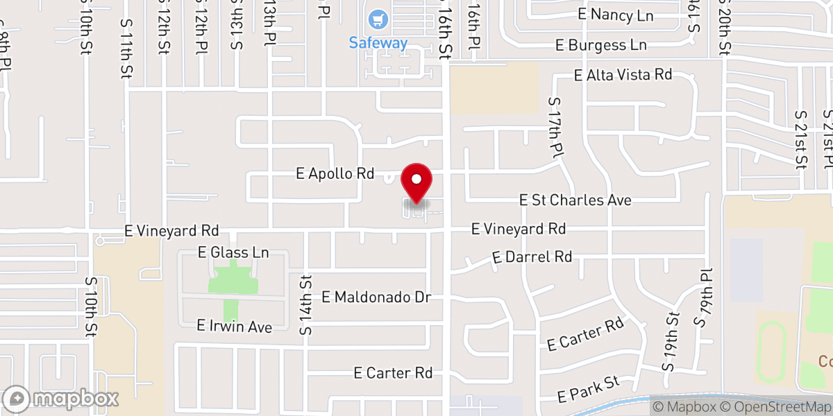 Map showing location of Church of Christ at the Vineyard