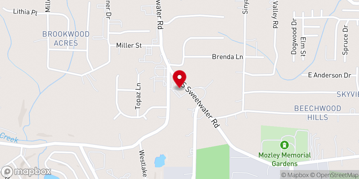 Map showing location of Church of Christ Lithia Spg