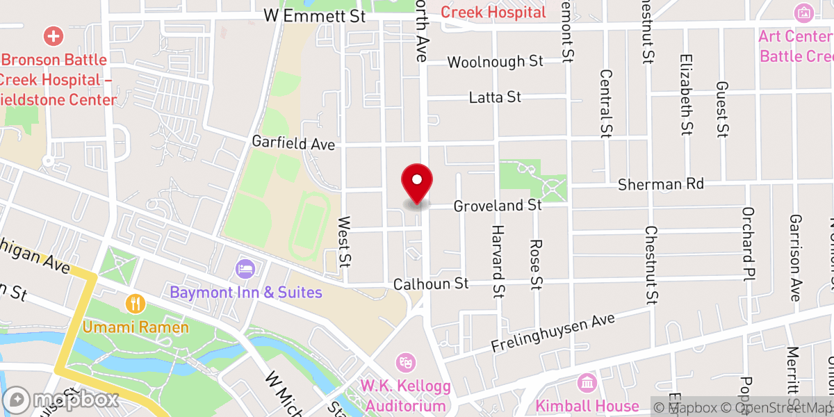 Map showing location of Church of Scientology of Battle Creek