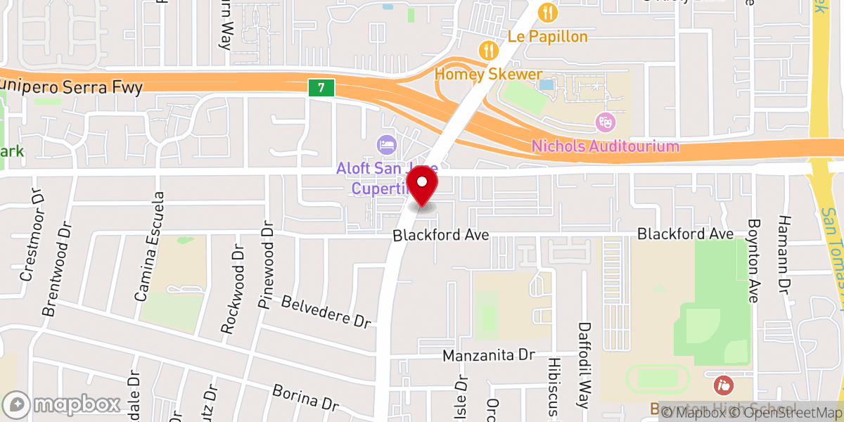 Map showing location of Church of Scientology of Los Gatos