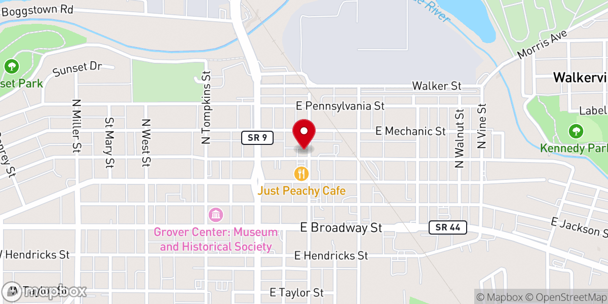 Map showing location of City Church Shelbyville