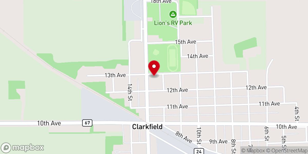 Map showing location of Clarkfield Assembly of God