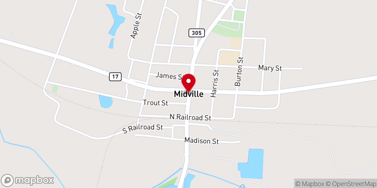 Map showing location of Clear Spring Baptist Church