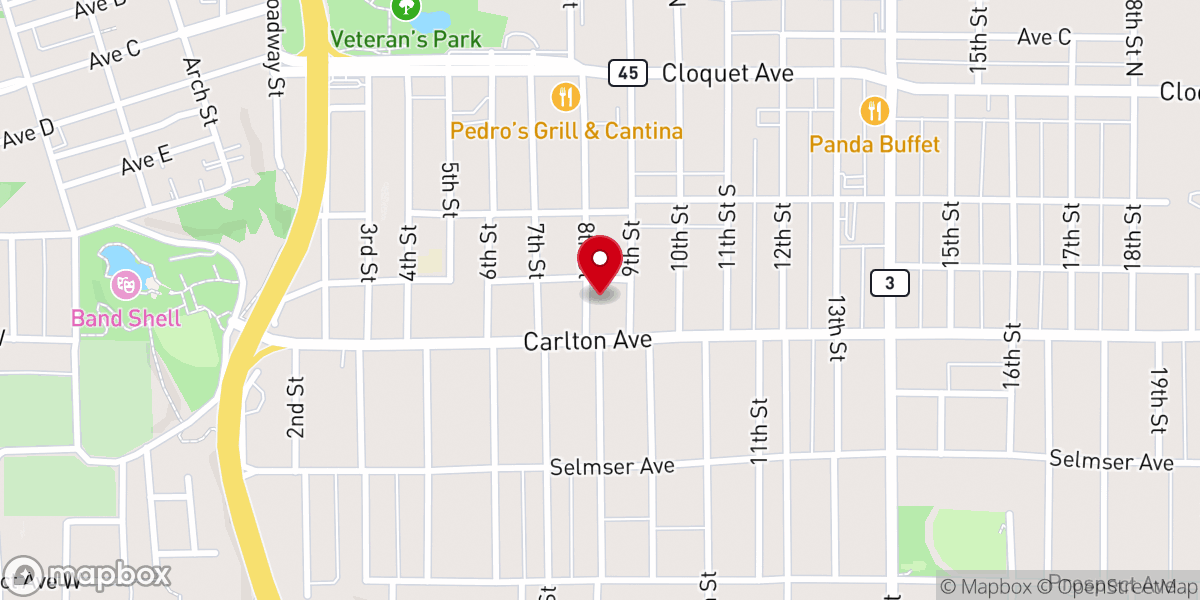 Map showing location of Cloquet Community Church - Cloquet
