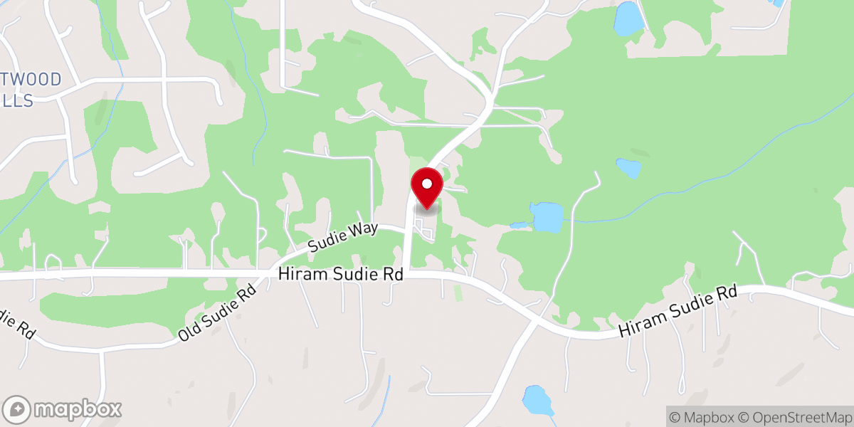 Map showing location of Cochran Ridge Baptist Church