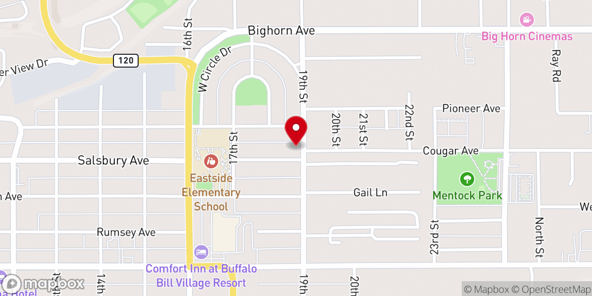 Map showing location of Cody Foursquare Church