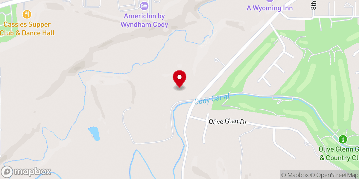 Map showing location of Cody Wyoming Temple