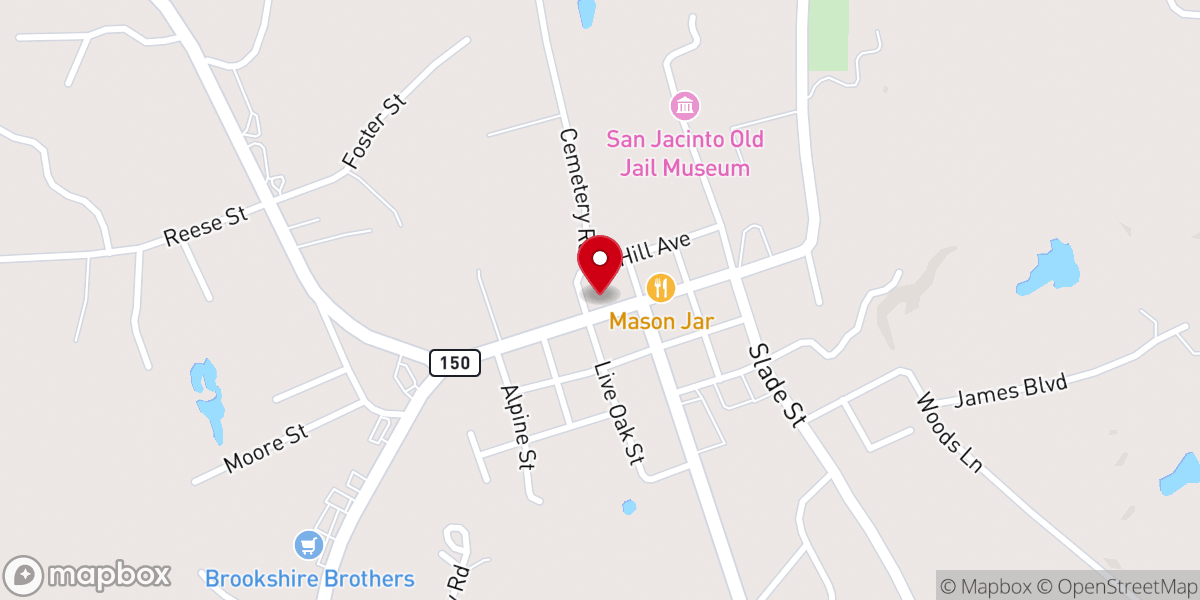 Map showing location of Coldspring Methodist Church