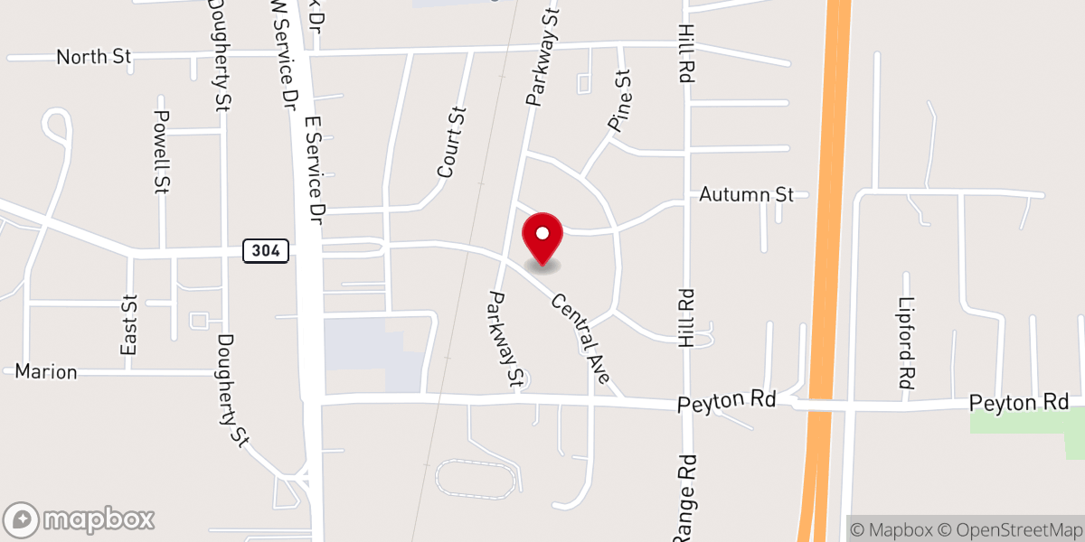 Map showing location of Coldwater United Methodist Church