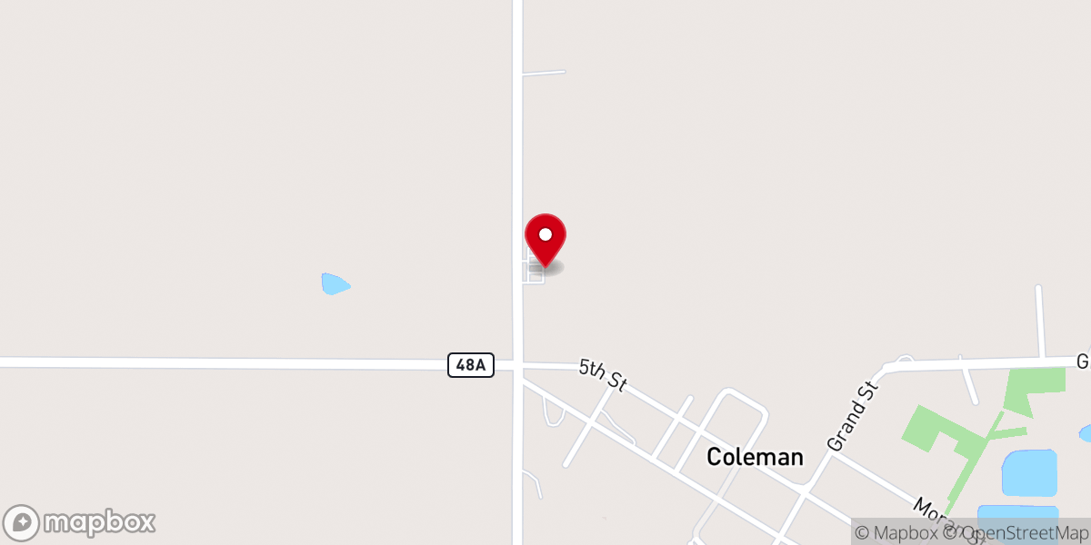 Map showing location of Coleman Church of Christ