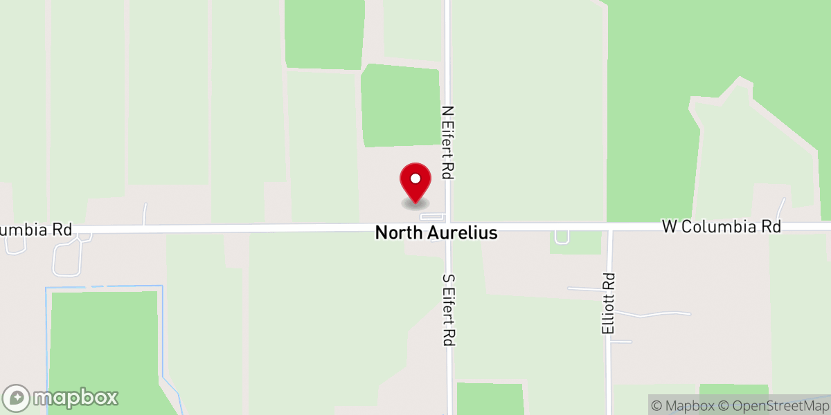 Map showing location of Columbia Road Baptist Church - Mason, Michigan
