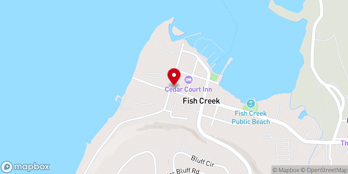 Map showing location of Community Church of Fish Creek