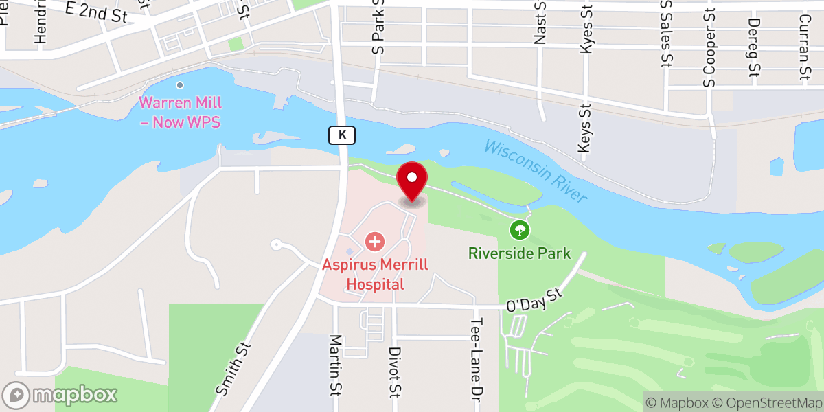 Map showing location of Community Food Pantry-Merrill