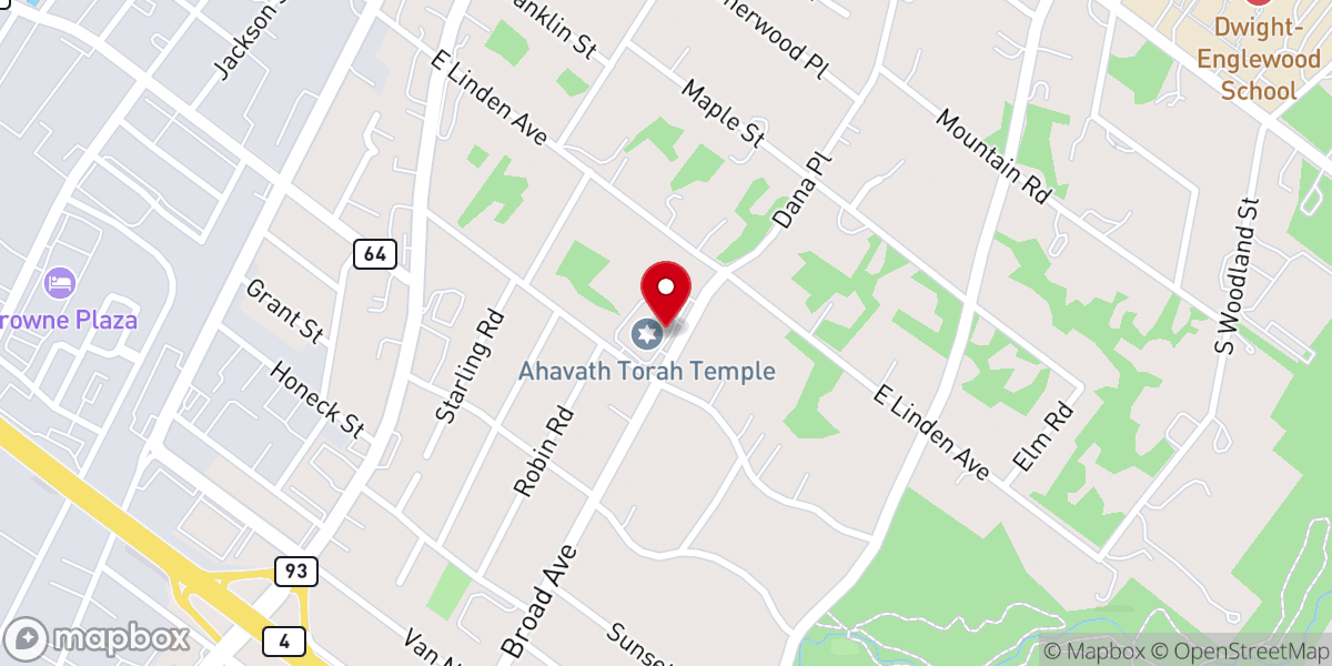 Map showing location of Congregation Ahavath Torah