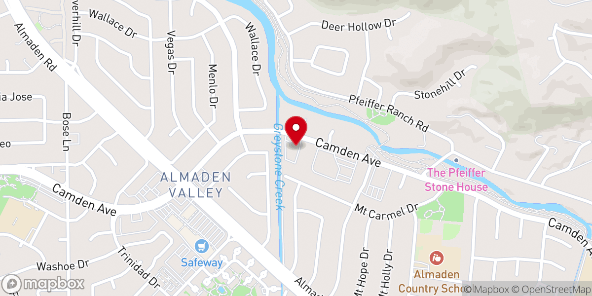 Map showing location of Congregational Church of Almaden Valley, UCC