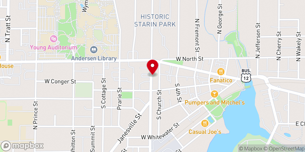 Map showing location of Congregational Church United