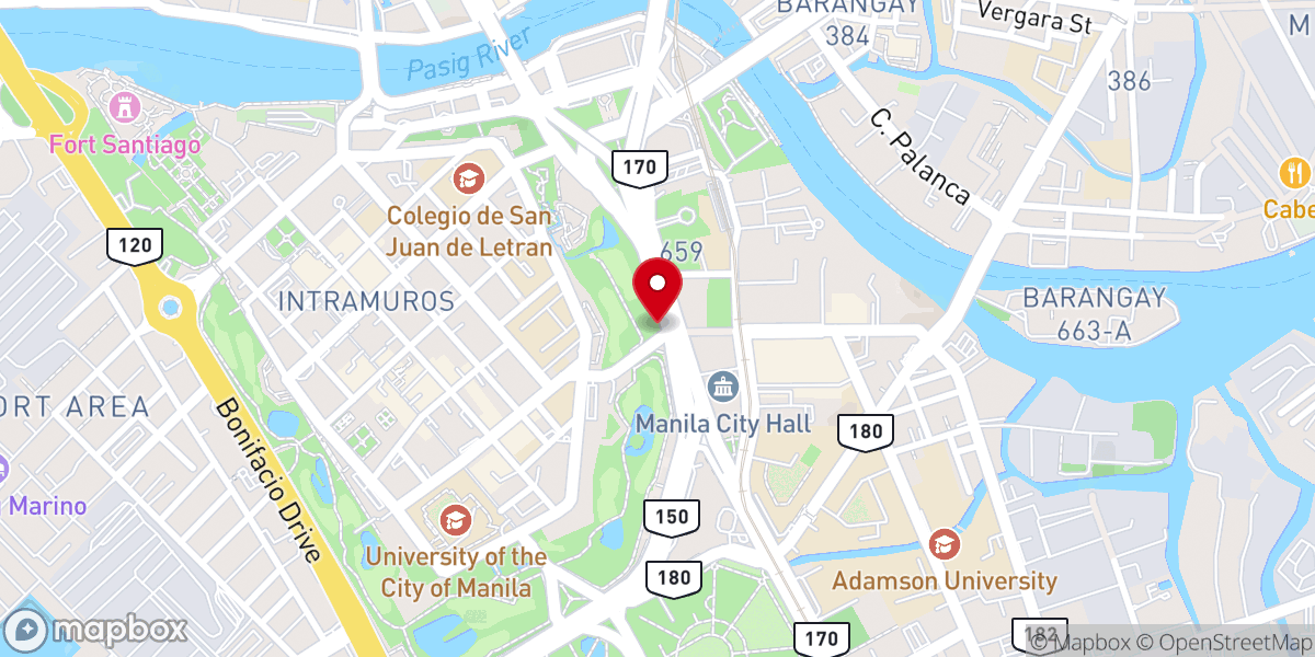 Map showing location of Conquerors for Christ Church - Taguig