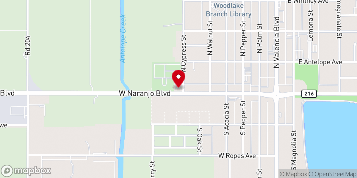 Map showing location of Cornerstone Woodlake