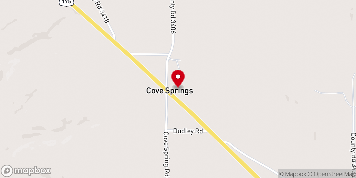 Map showing location of Cove Springs Community Church