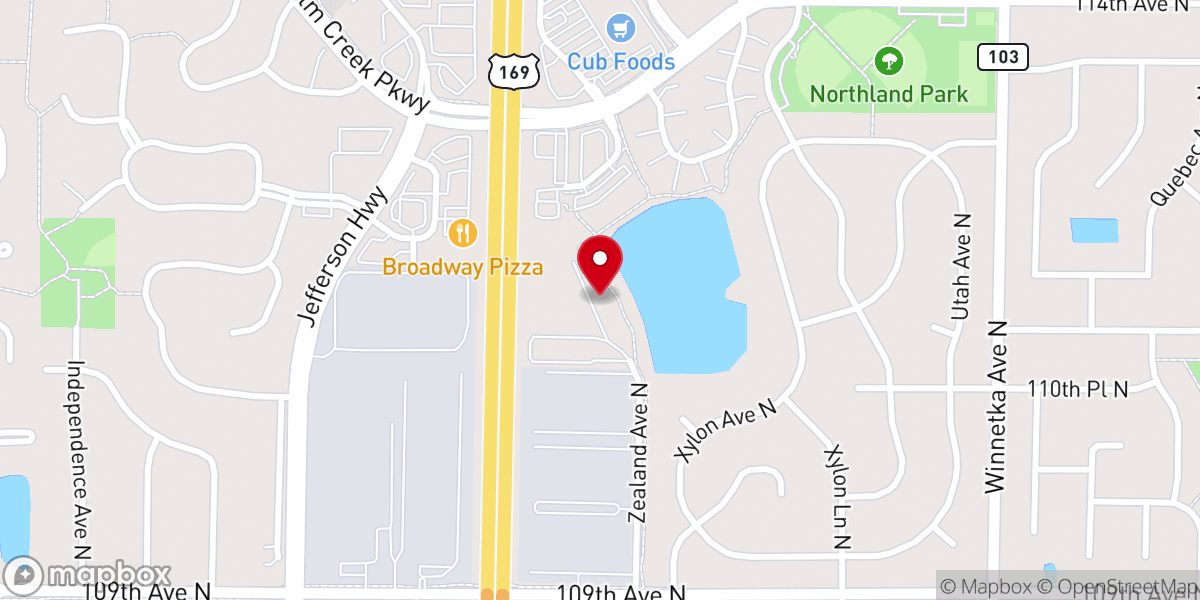 Map showing location of Create Church Champlin