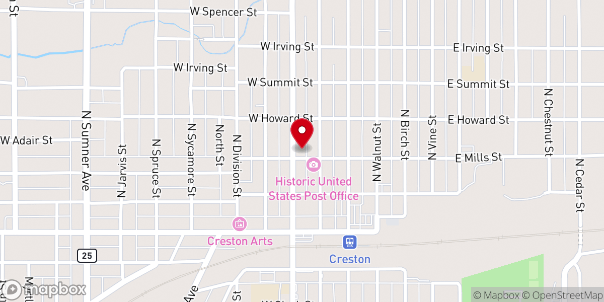 Map showing location of Creston Food Shelf
