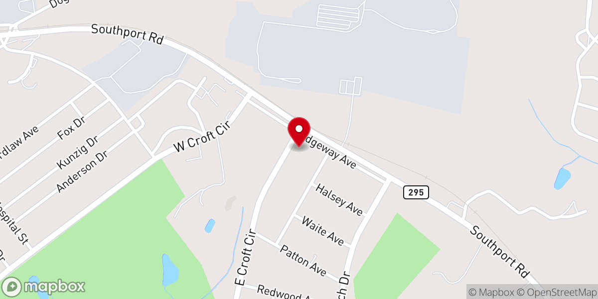 Map showing location of Croft Baptist Church
