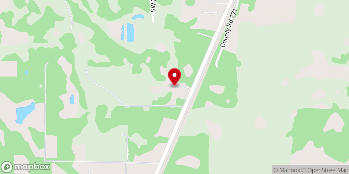 Map showing location of Croom-A-Coochee Baptist Church