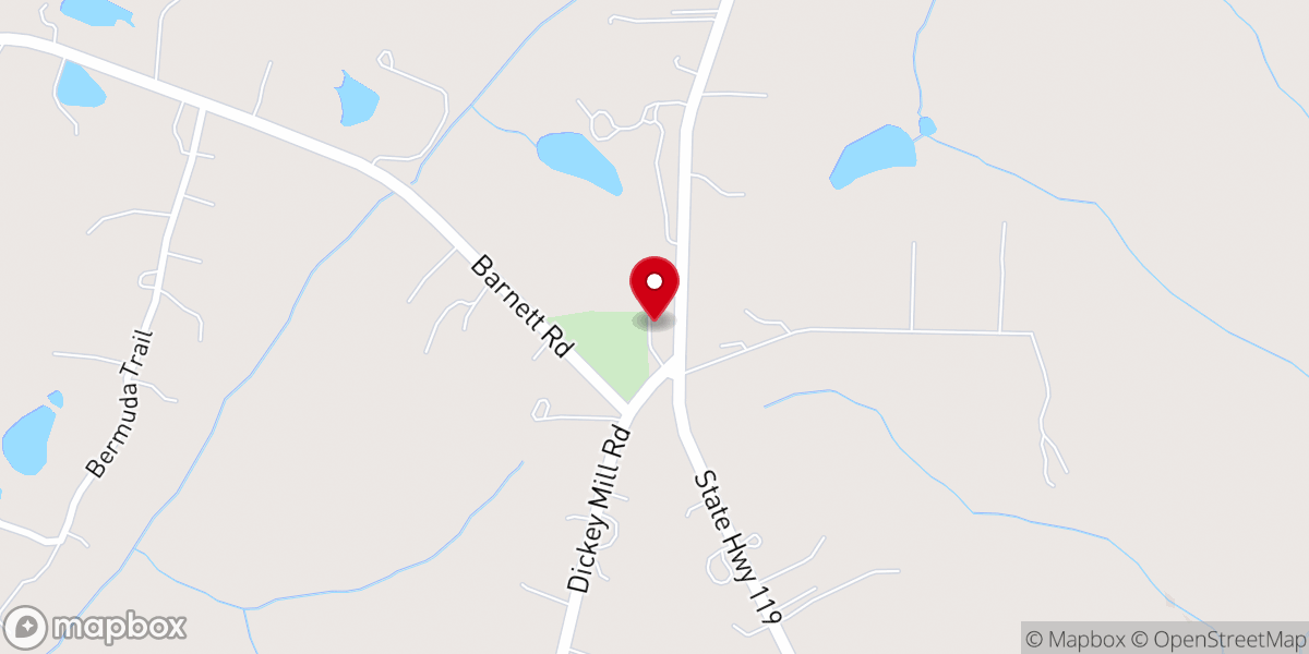Map showing location of Cross Roads Presbyterian Church