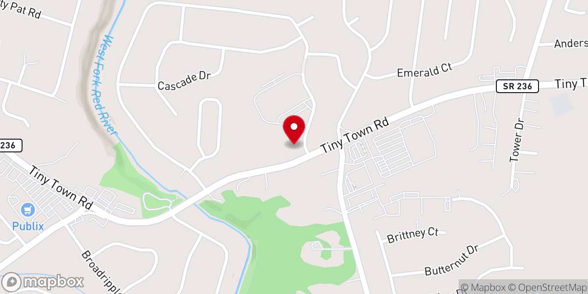 Map showing location of Crossroads Fellowship