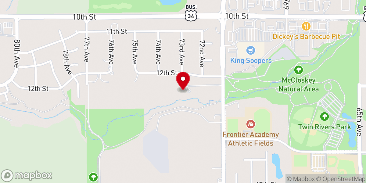Map showing location of Crossway Chapel of Greeley