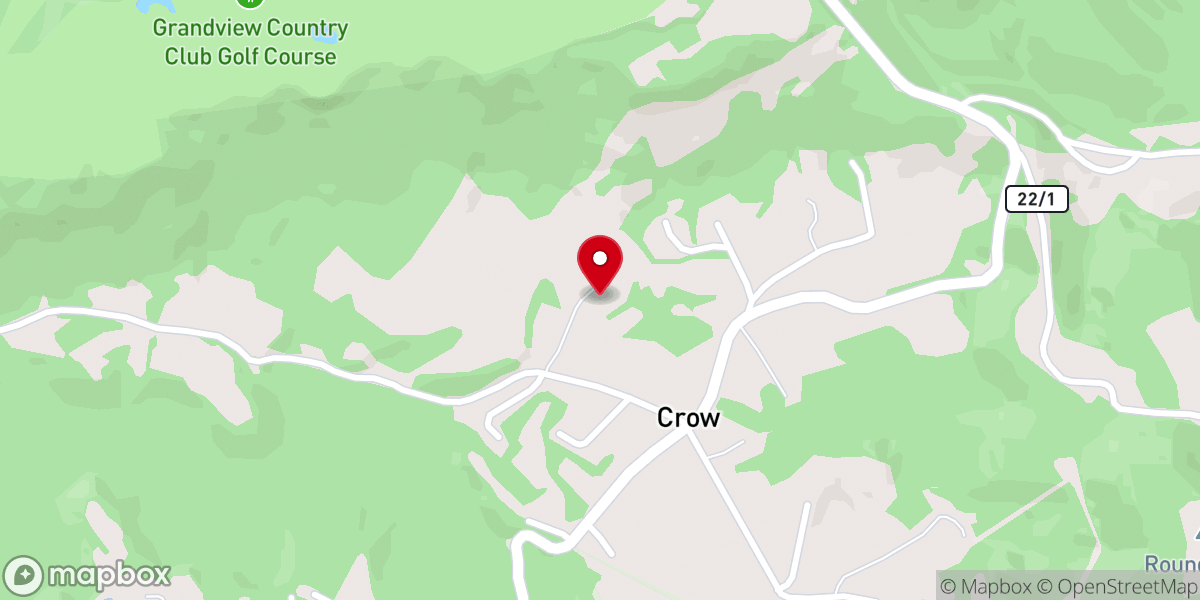 Map showing location of Crow Baptist Church