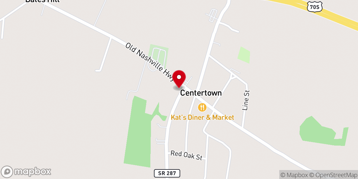 Map showing location of Centertown Church of Christ