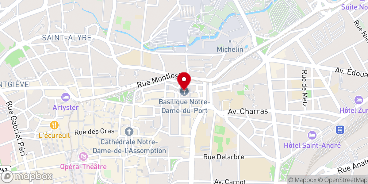 Map showing location of Basilique Notre-Dame du Port