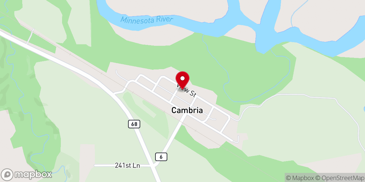 Map showing location of Cambria Presbyterian Church
