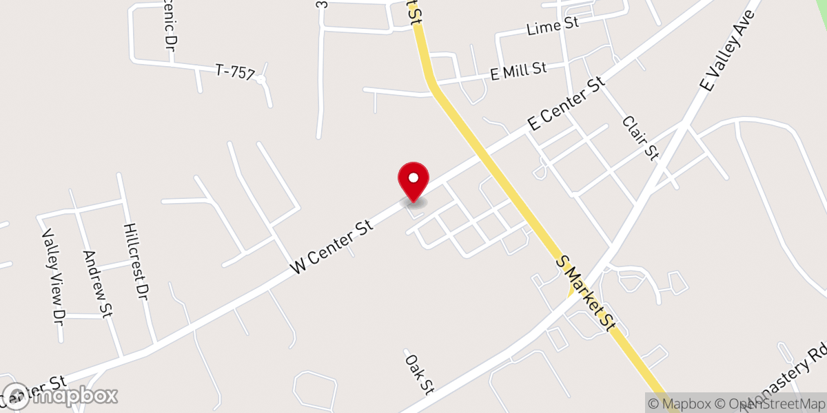 Map showing location of Elysburg United Methodist Church