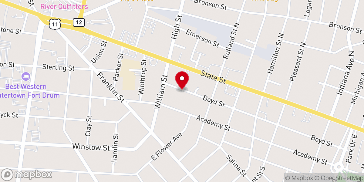 Map showing location of First Church of the Nazarene