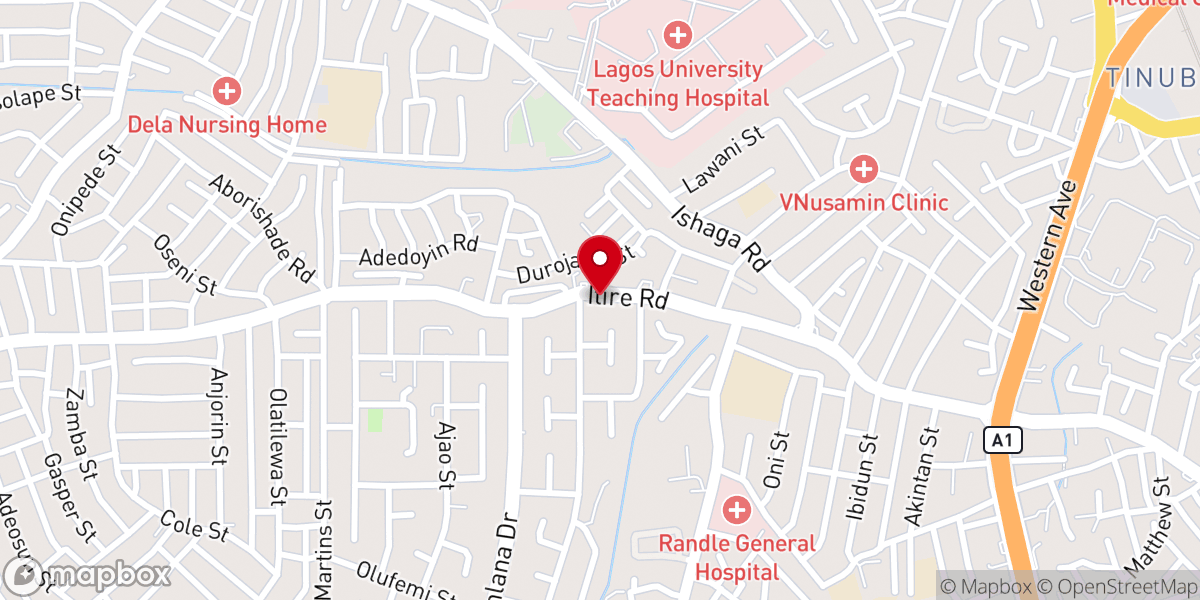 Map showing location of Foursquare Gospel Church Itire Zone