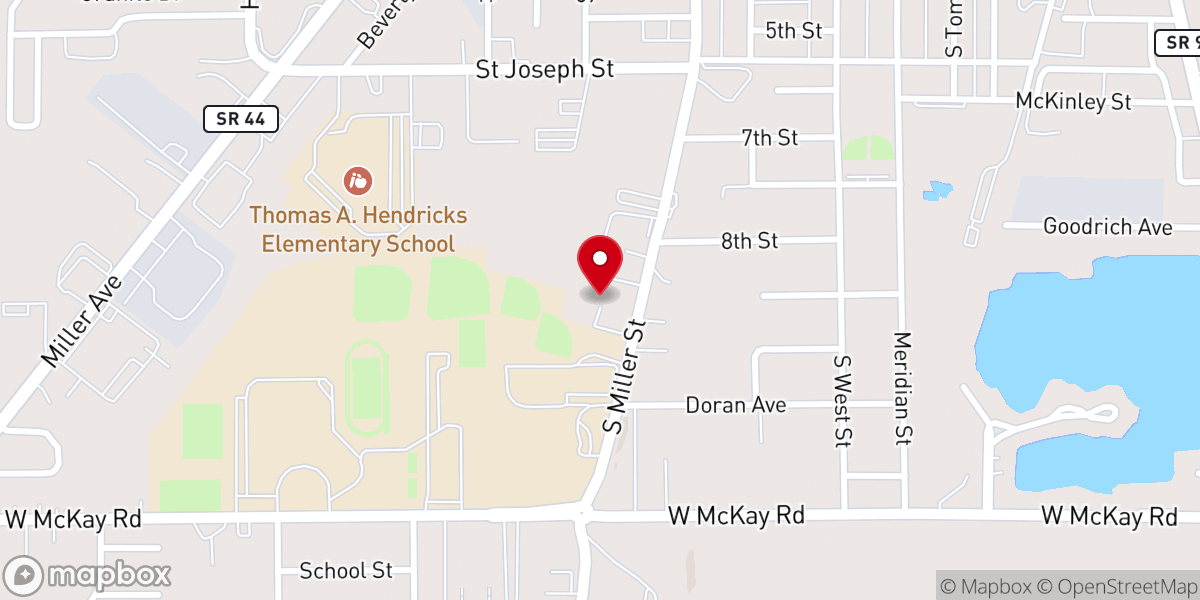 Map showing location of Shelbyville First Church of God