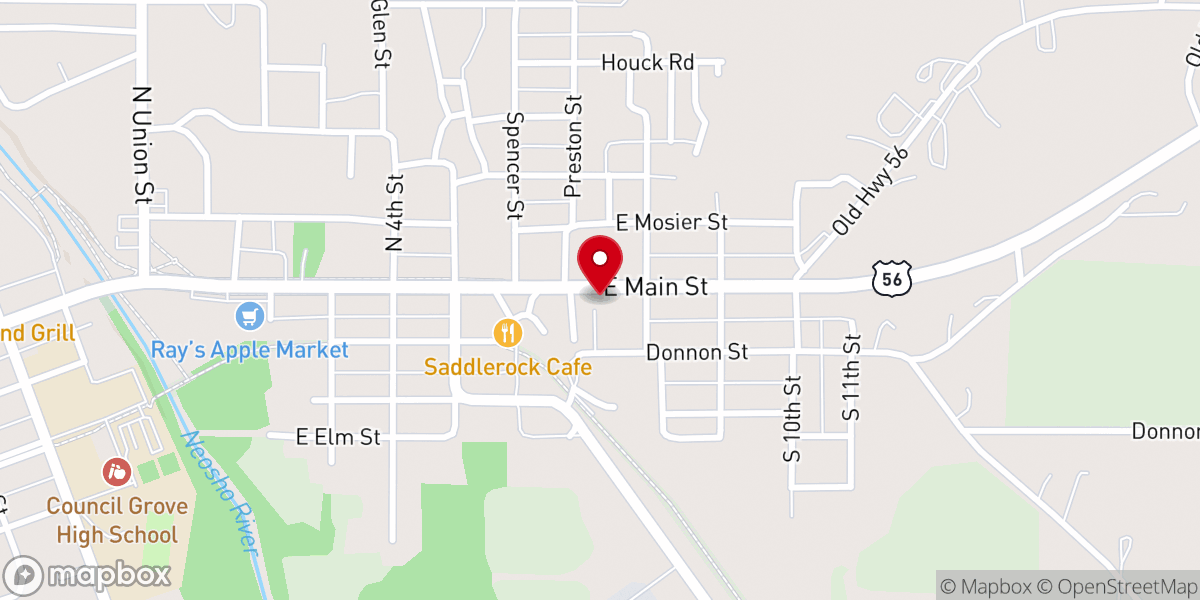 Map showing location of Calvary Lutheran Church