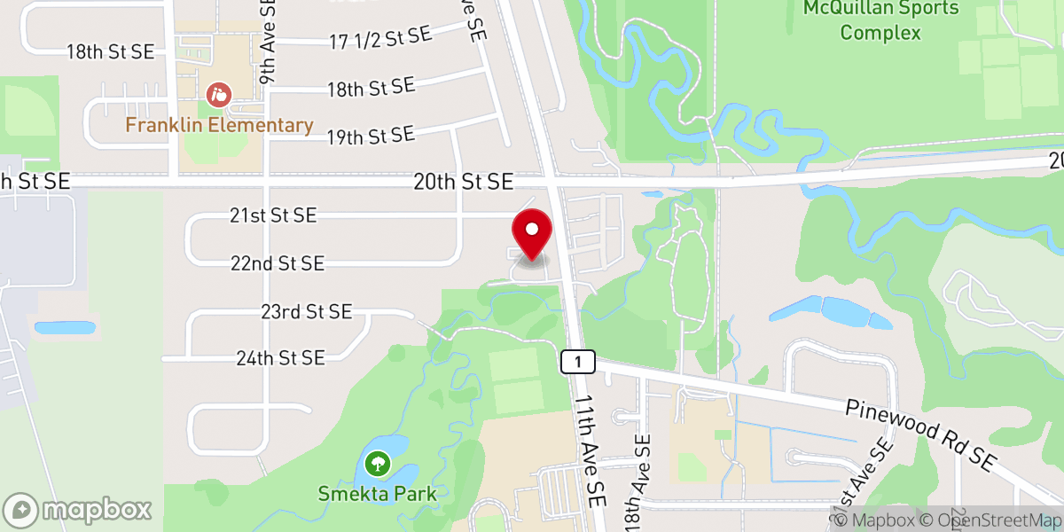 Map showing location of Ascension Evangelical Lutheran Church