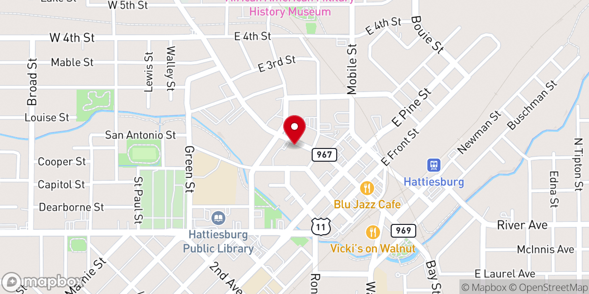 Map showing location of Main Street United Methodist Church
