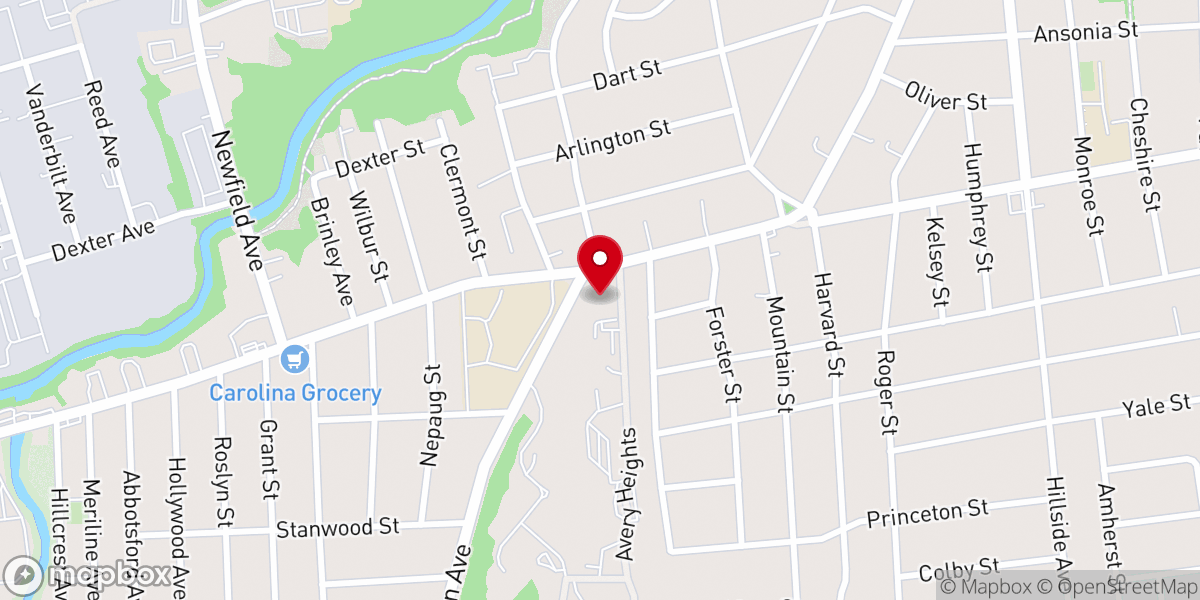 Map showing location of The Greater Hartford Korean United Methodist Church