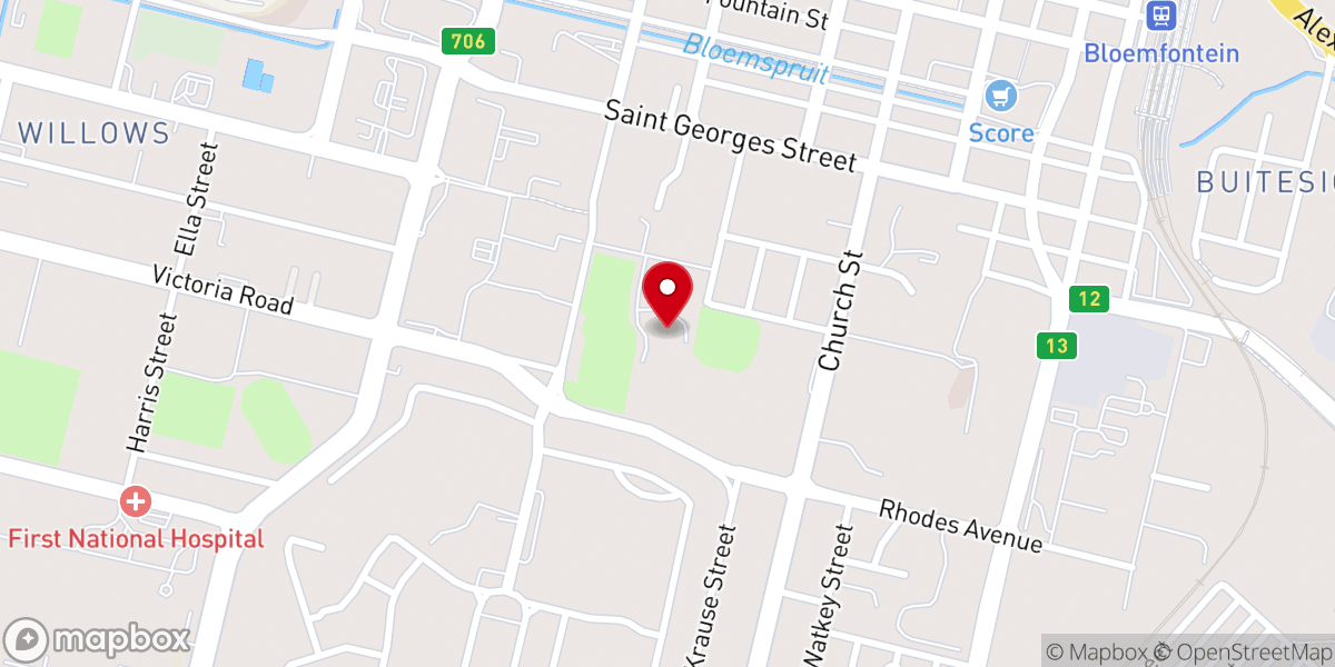 Map showing location of Anglican Diocese
