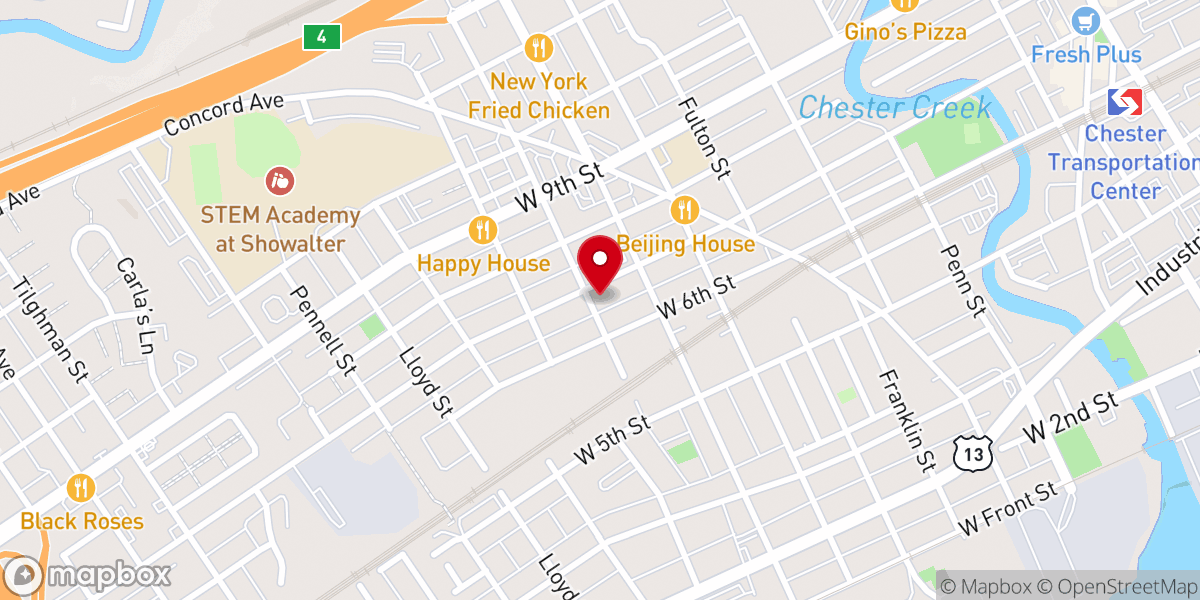 Map showing location of Bread of Life Outreach Ministries